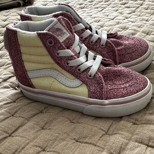 Vans toddler Sparkle High-Top Sneakers - Pink and Cream